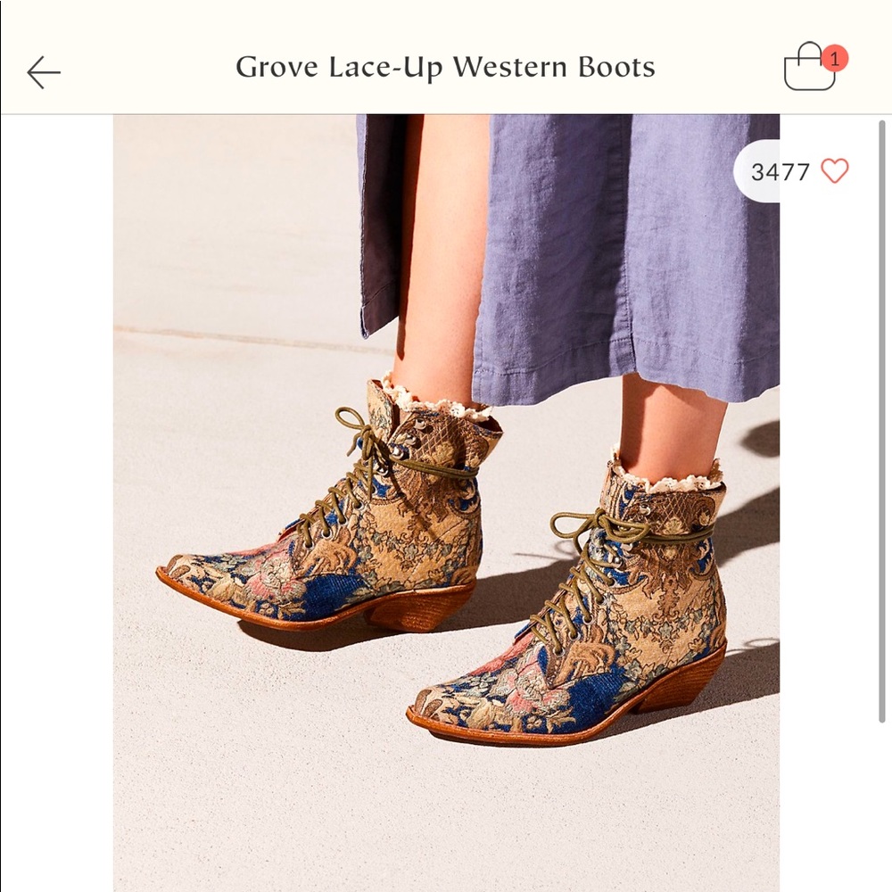 Free people grove lace up western boot
